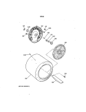 DRUM Diagram and Parts List for DDE8505SBMAA  General Electric Dryer