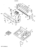 COOKTOP Diagram and Parts List for JGBP27GEV2AD  General Electric Range