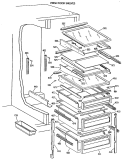 FRESH FOOD SHELVES Diagram and Parts List for TFZ24PRXAWW  General Electric Refrigerator