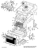 Section Diagram and Parts List for RB632G*J4  Hotpoint Range