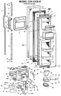 FREEZER DOOR Diagram and Parts List for CSX27CKB  Hotpoint Refrigerator