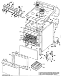 Section Diagram and Parts List for RB524*J3  Hotpoint Range