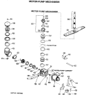 MOTOR - PUMP MECHANISM Diagram and Parts List for HDA950G-03  Hotpoint Dishwasher