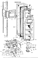 FREEZER DOOR Diagram and Parts List for CSX27CLL  Hotpoint Refrigerator