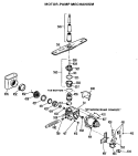 MOTOR - PUMP MECHANISM Diagram and Parts List for HDA489M-20BK  Hotpoint Dishwasher
