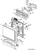 Section Diagram and Parts List for HDA489P-35BA  Hotpoint Dishwasher