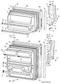 Part Location Diagram of WR38X1461 GE Door TRIM FRZ HARVEST