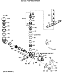 MOTOR - PUMP MECHANISM Diagram and Parts List for HDA479M-03  Hotpoint Dishwasher