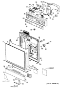 Section Diagram and Parts List for HDA400S-48BA  Hotpoint Dishwasher