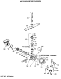 MOTOR - PUMP MECHANISM Diagram and Parts List for HDA400S-48BA  Hotpoint Dishwasher