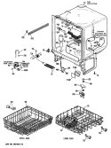 Section Diagram and Parts List for HDA110S-55WA  Hotpoint Dishwasher