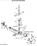MOTOR - PUMP MECHANISM Diagram and Parts List for HDA110S-55WA  Hotpoint Dishwasher