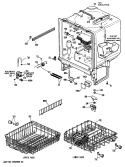 Section Diagram and Parts List for HDA200S-55  Hotpoint Dishwasher