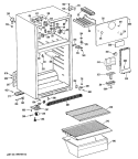 Section Diagram and Parts List for CTX14CPGRWH  Hotpoint Refrigerator