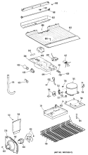 Section Diagram and Parts List for CTEY14CRJRWH  Hotpoint Refrigerator