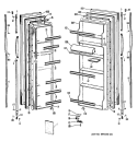 Section Diagram and Parts List for CSE20ERAWH  Hotpoint Refrigerator