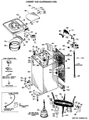 CABINET AND SUSPENSION ASM. Diagram and Parts List for WLW3500RBL  Hotpoint Washer