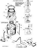 TUB, BASKET & AGITATOR Diagram and Parts List for WLW3500RBL  Hotpoint Washer