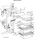 FRESH FOOD SECTION Diagram and Parts List for CSX20GWSAWH  Hotpoint Refrigerator