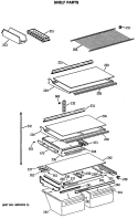 Part Location Diagram of WR17X2784 GE RAIL Vegetable PAN FRONT