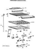 COMPARTMENT SEPARATOR PARTS Diagram and Parts List for CTE24GASJRWH  Hotpoint Refrigerator