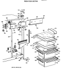 FRESH FOOD SECTION Diagram and Parts List for CSX22GASBAD  Hotpoint Refrigerator