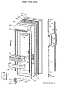 Part Location Diagram of WR71X2374 GE SHELF DOOR MODULE Assembly