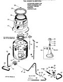 TUB, BASKET & AGITATOR Diagram and Parts List for WLW3400SALAD  Hotpoint Washer
