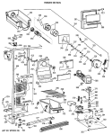 FREEZER SECTION Diagram and Parts List for CSH24GRXAWW  Hotpoint Refrigerator
