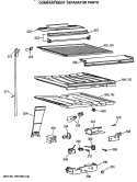 COMPARTMENT SEPARATOR PARTS Diagram and Parts List for CTX18CASGRWH  Hotpoint Refrigerator