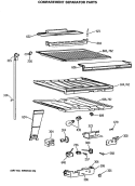 COMPARTMENT SEPARATOR PARTS Diagram and Parts List for CTX18CISERWW  Hotpoint Refrigerator