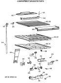 COMPARTMENT SEPARATOR PARTS Diagram and Parts List for CTX18CASQRAD  Hotpoint Refrigerator