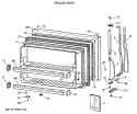 FREEZER DOOR Diagram and Parts List for CTH18EATERAD  Hotpoint Refrigerator
