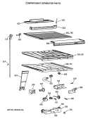 COMPARTMENT SEPARATOR PARTS Diagram and Parts List for CTX18CASJLWH  Hotpoint Refrigerator
