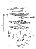 COMPARTMENT SEPARATOR PARTS Diagram and Parts List for CTX18GASJRWH  Hotpoint Refrigerator