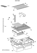 SHELF PARTS Diagram and Parts List for CTX21BASSRAD  Hotpoint Refrigerator