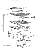 COMPARTMENT SEPARATOR PARTS Diagram and Parts List for CTX21GASSRWW  Hotpoint Refrigerator