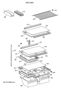 SHELF PARTS Diagram and Parts List for CTE24GASMRWH  Hotpoint Refrigerator