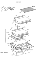 SHELF PARTS Diagram and Parts List for CTE24GATJRWH  Hotpoint Refrigerator