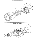 DRUM, BLOWER & DRIVE ASSEMBLY Diagram and Parts List for NLLR113ET0WB  Hotpoint Dryer