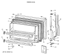FREEZER DOOR Diagram and Parts List for CTX18LASWLAD  Hotpoint Refrigerator