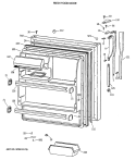 FRESH FOOD DOOR Diagram and Parts List for CTX18BAXARWH  Hotpoint Refrigerator