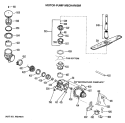 MOTOR - PUMP MECHANISM Diagram and Parts List for PDB462K-02  General Electric Dishwasher