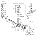 MOTOR - PUMP MECHANISM Diagram and Parts List for PSD460K-02  General Electric Dishwasher