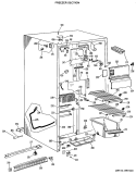 FREEZER SECTION Diagram and Parts List for MSX20ELD  General Electric Refrigerator