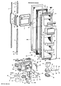 FREEZER DOOR Diagram and Parts List for MSX27XLB  General Electric Refrigerator