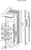 FRESH FOOD DOOR Diagram and Parts List for MSX27XLB  General Electric Refrigerator