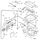 Section Diagram and Parts List for L2J345GEL1  General Electric Range