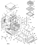Section Diagram and Parts List for L2J345GEL1  General Electric Range