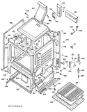 Section Diagram and Parts List for LGB146GER1  General Electric Range